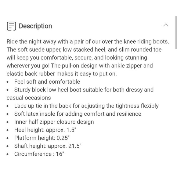 Dream Pair Thigh High Over The Knee Boots Size 8 Faux Suede Black Low Block Heel - Picture 14 of 16